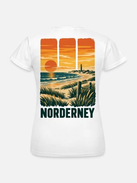 Norderney Sonnenuntergang - Frauen T-Shirt - Weiß