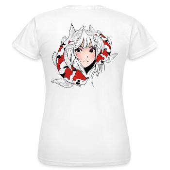 Anime Otaku Koi - T-shirt Femme - blanc - Dos - AI Model Female 172 dark (172cm)