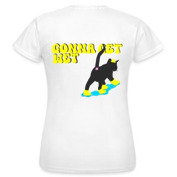 Lass uns nass werden - Frauen T-Shirt - Weiß - Hinten - AI Model Female 172 dark (172cm)