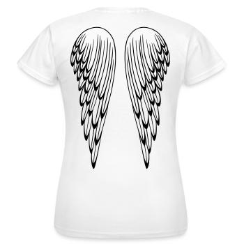 Engel, Flügel, Engelsflügel - Frauen T-Shirt - Weiß - Hinten - AI Model Female 172 dark (172cm)