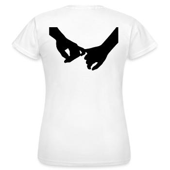 Hand in Hand - Frauen T-Shirt - Weiß - Hinten - AI Model Female 172 dark (172cm)