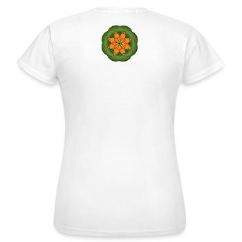 Kreisblume Heilung der Sakralisierung - Frauen T-Shirt - Weiß - Hinten - AI Model Female 172 dark (172cm)