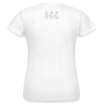 Frauen Line Art schwarz - Frauen T-Shirt - Weiß - Hinten - AI Model Female 172 dark (172cm)