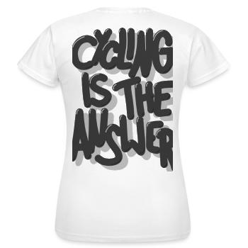 Le vélo est la solution - T-shirt Femme - blanc - Dos - AI Model Female 172 dark (172cm)