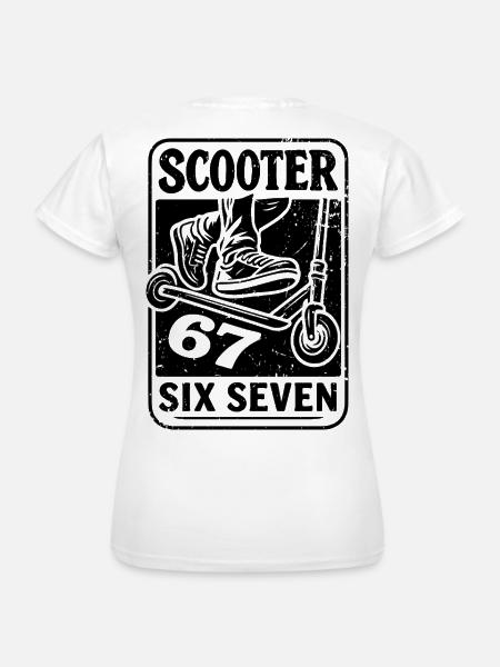  Backprint | Freestyle-Scooter Tretroller 67s - Frauen T-Shirt - Weiß