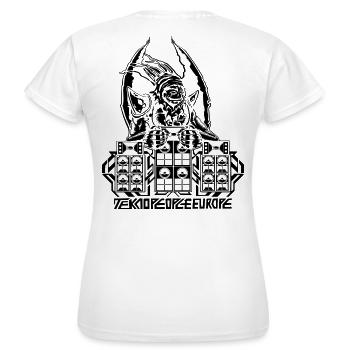 Tekno People Europe - T-shirt Femme - blanc - Dos - AI Model Female 172 dark (172cm)
