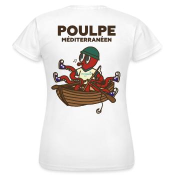 Poulpe pêcheur méditerranéen - T-shirt Femme - blanc - Dos - AI Model Female 172 dark (172cm)