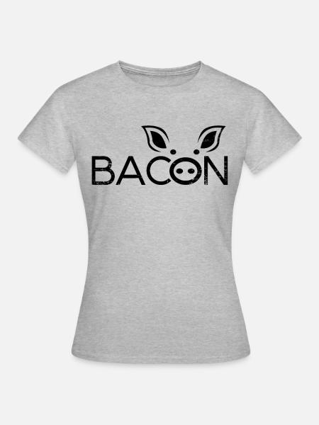 Bacon - Frauen T-Shirt - Grau meliert