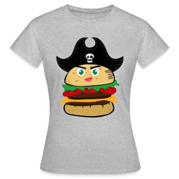 hamburger - T-shirt Femme - gris chiné - Devant - AI Model Female 172 dark (172cm)