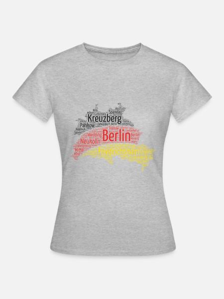 Berlin Umriss - Frauen T-Shirt - Grau meliert