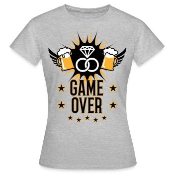 149 Game Over JGA Diamantring Bier - Frauen T-Shirt - Grau meliert - Vorne - AI Model Female 172 dark (172cm)