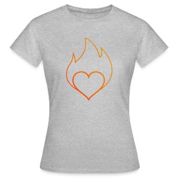 heart - Women's T-Shirt - heather grey - Front - AI Model Female 172 dark (172cm)