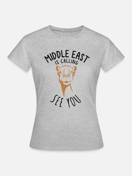 Naher Osten ruft - Frauen T-Shirt - Grau meliert