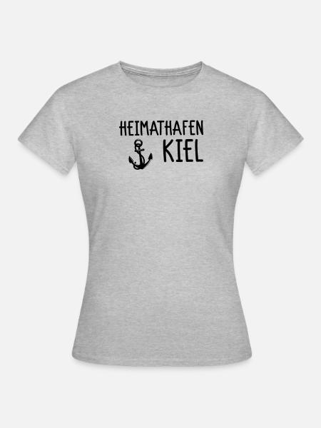 Heimathafen Kiel - Frauen T-Shirt - Grau meliert
