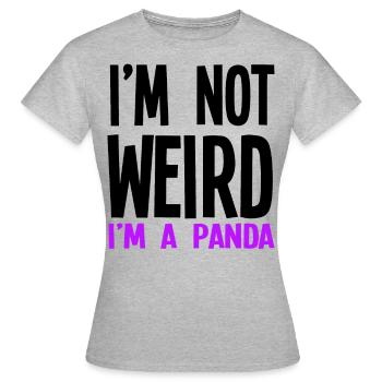 Ich bin nicht komisch Ich bin ein Panda - Frauen T-Shirt - Grau meliert - Vorne - AI Model Female 172 dark (172cm)