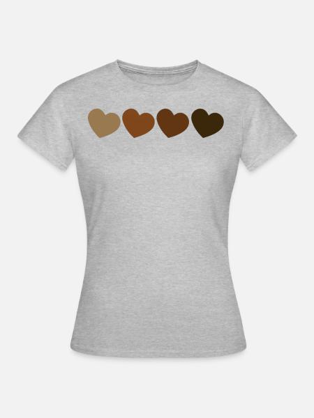 BLM Herzen - Frauen T-Shirt - Grau meliert