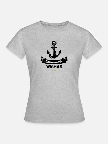 Heimathafen Wismar - Frauen T-Shirt - Grau meliert