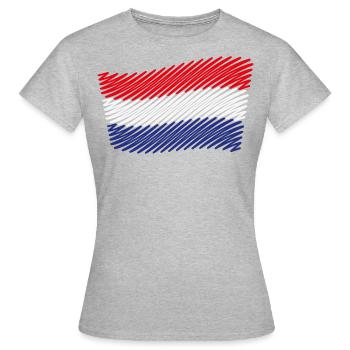 Flag Of The Netherlands / Tricolour (Scribble) - Women's T-Shirt - heather grey - Front - AI Model Female 172 dark (172cm)