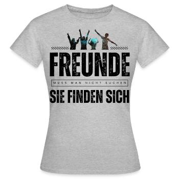 Beste Freunde FREUND Kumpel Kumpels - Frauen T-Shirt - Grau meliert - Vorne - AI Model Female 172 dark (172cm)