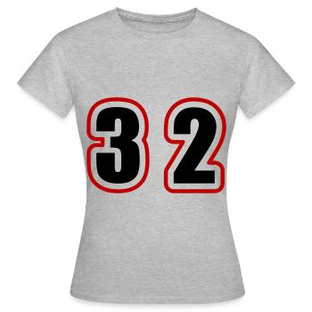32 Nombre Collège - T-shirt Femme - gris chiné - Devant - AI Model Female 172 dark (172cm)