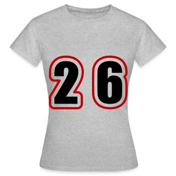 26 Number College - Women's T-Shirt - heather grey - Front - AI Model Female 172 dark (172cm)