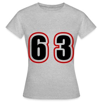 63 Number College - Women's T-Shirt - heather grey - Front - AI Model Female 172 dark (172cm)