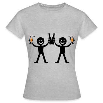 Boire une bouteille de bière - T-shirt Femme - gris chiné - Devant - AI Model Female 172 dark (172cm)