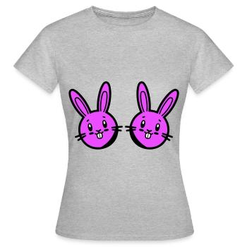 Lapin de Pâques Pâques - T-shirt Femme - gris chiné - Devant - AI Model Female 172 dark (172cm)