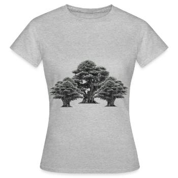 Wald Bäume Natur Baum Laubbaum Klima Flora - Frauen T-Shirt - Grau meliert - Vorne - AI Model Female 172 dark (172cm)