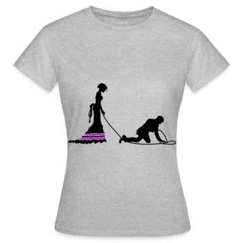 Wedding Newlyweds Leash - Women's T-Shirt - heather grey - Front - AI Model Female 172 dark (172cm)