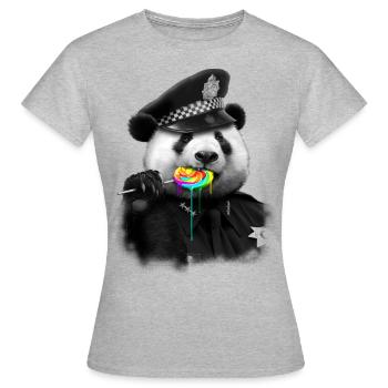 LOLLYPOP COP - Frauen T-Shirt - Grau meliert - Vorne - AI Model Female 172 dark (172cm)