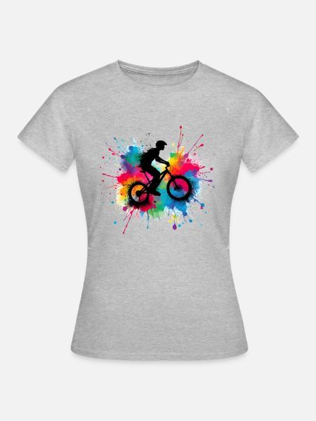 Mountainbike Radtrikot E-Bike - Frauen T-Shirt - Grau meliert