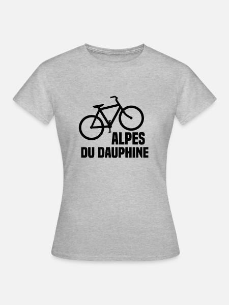 Alpen Fahrrad - Frauen T-Shirt - Grau meliert