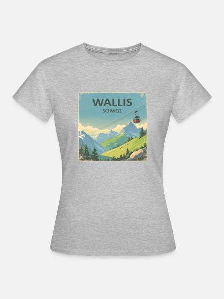 Wallis Schweiz - Frauen T-Shirt - Grau meliert