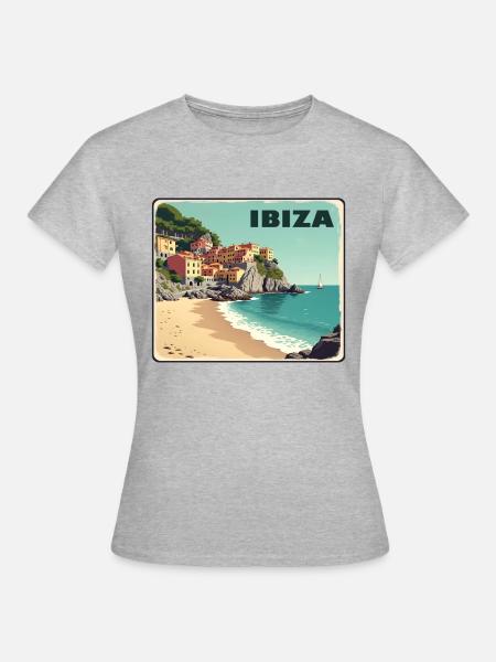 Ibiza Balearen - Frauen T-Shirt - Grau meliert