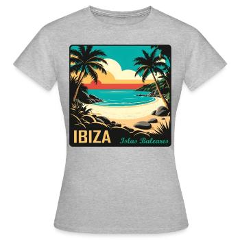 Ibiza Balearen - Frauen T-Shirt - Grau meliert - Vorne - AI Model Female 172 dark (172cm)