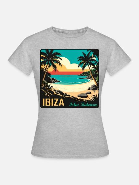 Ibiza Balearen - Frauen T-Shirt - Grau meliert