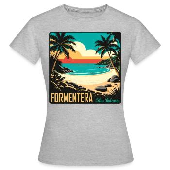 Formentera, Îles Baléares - T-shirt Femme - gris chiné - Devant - AI Model Female 172 dark (172cm)