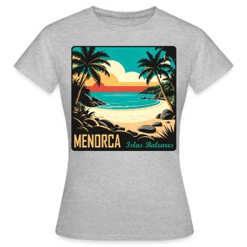 Minorque Îles Baléares - T-shirt Femme - gris chiné - Devant - AI Model Female 172 dark (172cm)