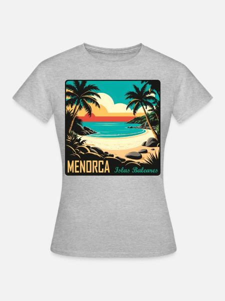 Menorca Balearen - Frauen T-Shirt - Grau meliert