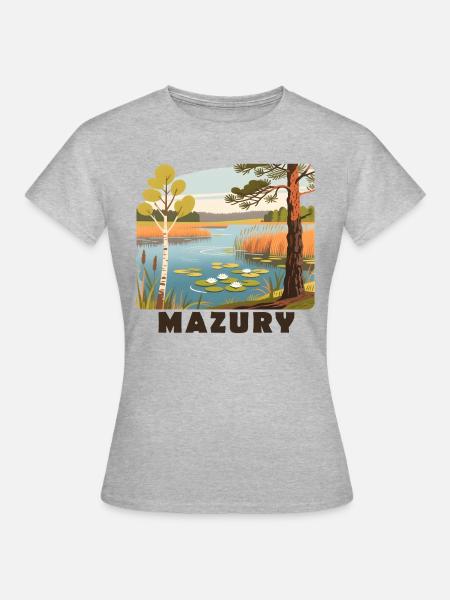 Masuren Mazury Polen - Frauen T-Shirt - Grau meliert