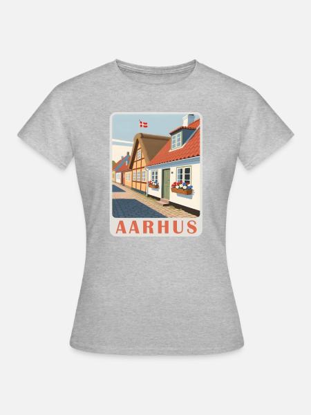 Aarhus Dänemark - Frauen T-Shirt - Grau meliert