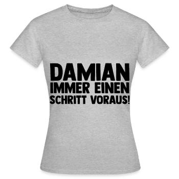 Vorname Damian - Frauen T-Shirt - Grau meliert - Vorne - AI Model Female 172 dark (172cm)