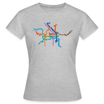 Netzplan Berlin - Frauen T-Shirt - Grau meliert - Vorne - AI Model Female 172 dark (172cm)