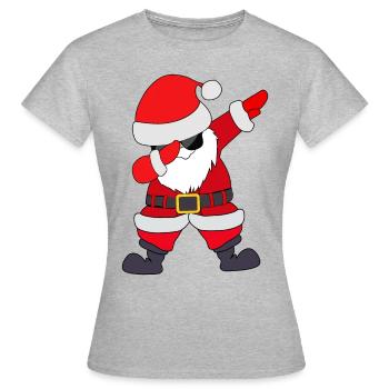 Dabbing Santa Claus dab - T-shirt Femme - gris chiné - Devant - AI Model Female 172 dark (172cm)