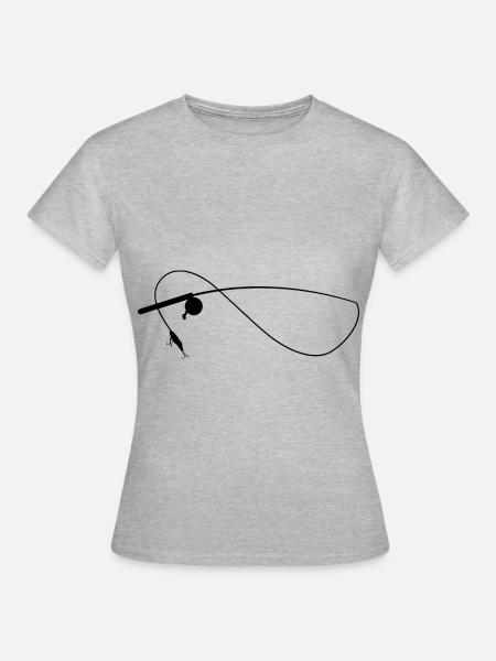 Angelrute angler spinnfischen - Frauen T-Shirt - Grau meliert