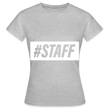Staff Mitglied - Frauen T-Shirt - Grau meliert - Vorne - AI Model Female 172 dark (172cm)