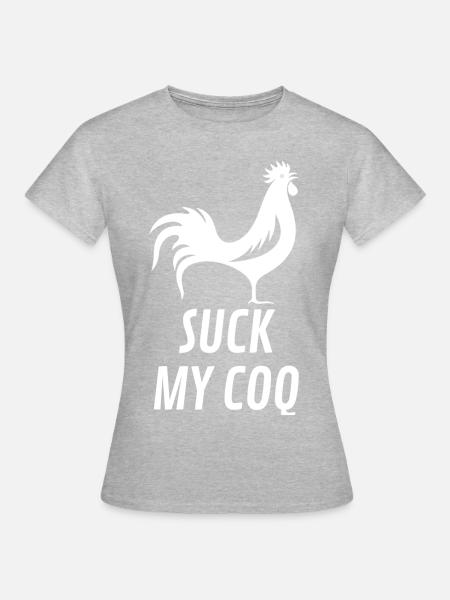 Schwanz lutschen - Frauen T-Shirt - Grau meliert