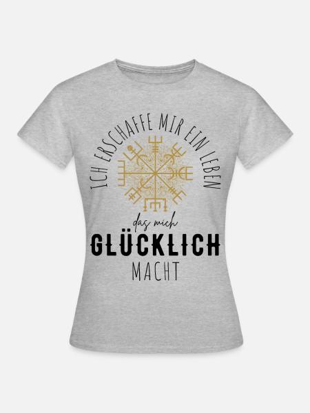 Wegweiser Motivation - VEGVISIR - Frauen T-Shirt - Grau meliert