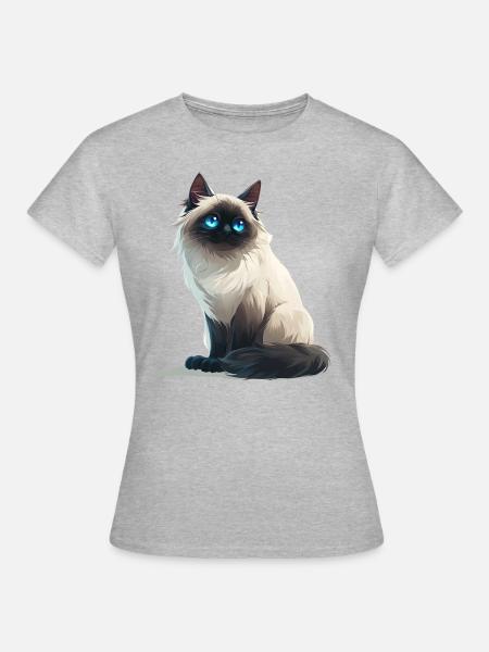 Burmese Cat - Women's T-Shirt - heather grey